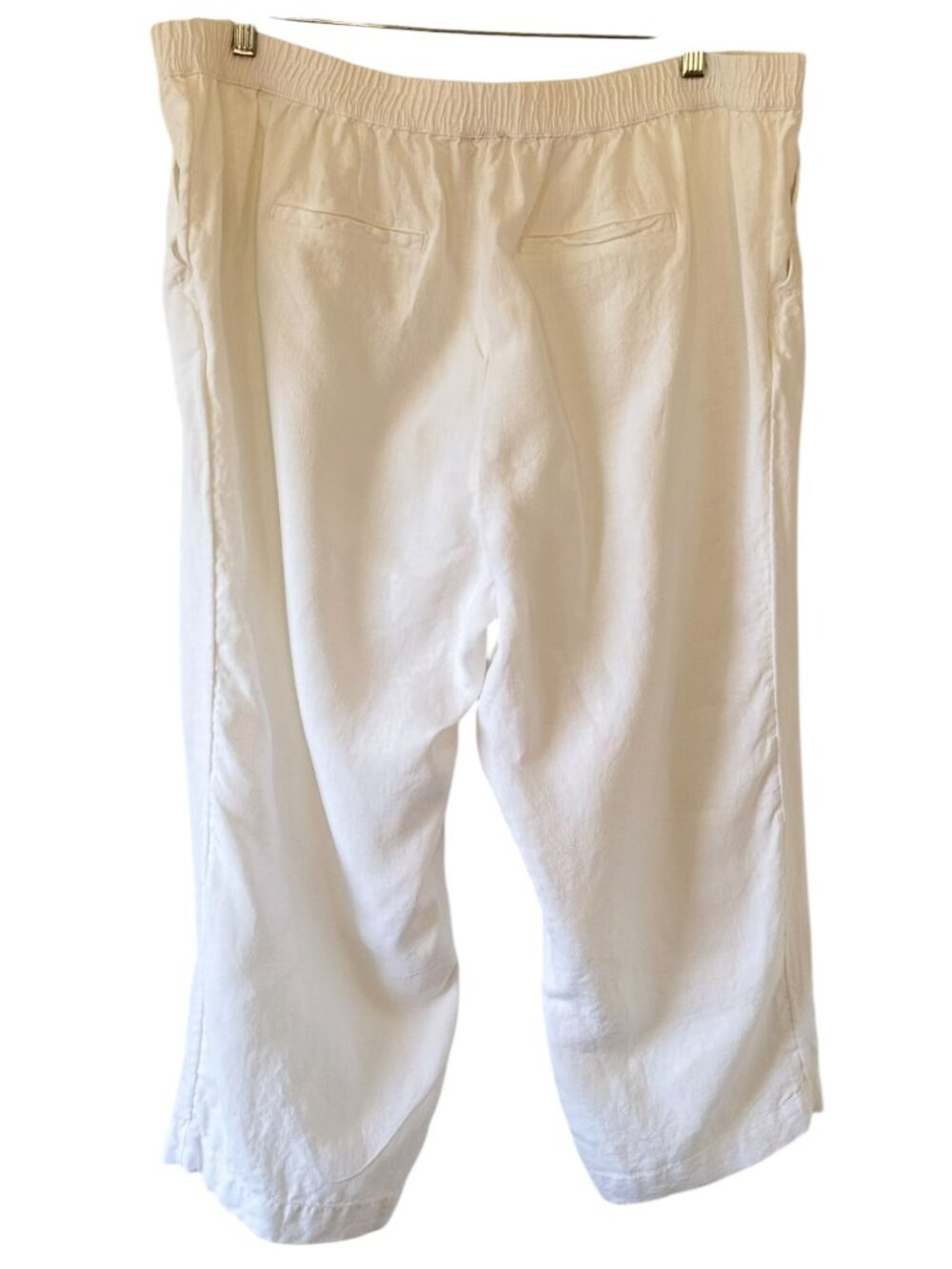 Charter Club Luxury Linen Cropped Wide Leg Pants Pockets Elastic Back Waist 2X - Picture 4 of 9